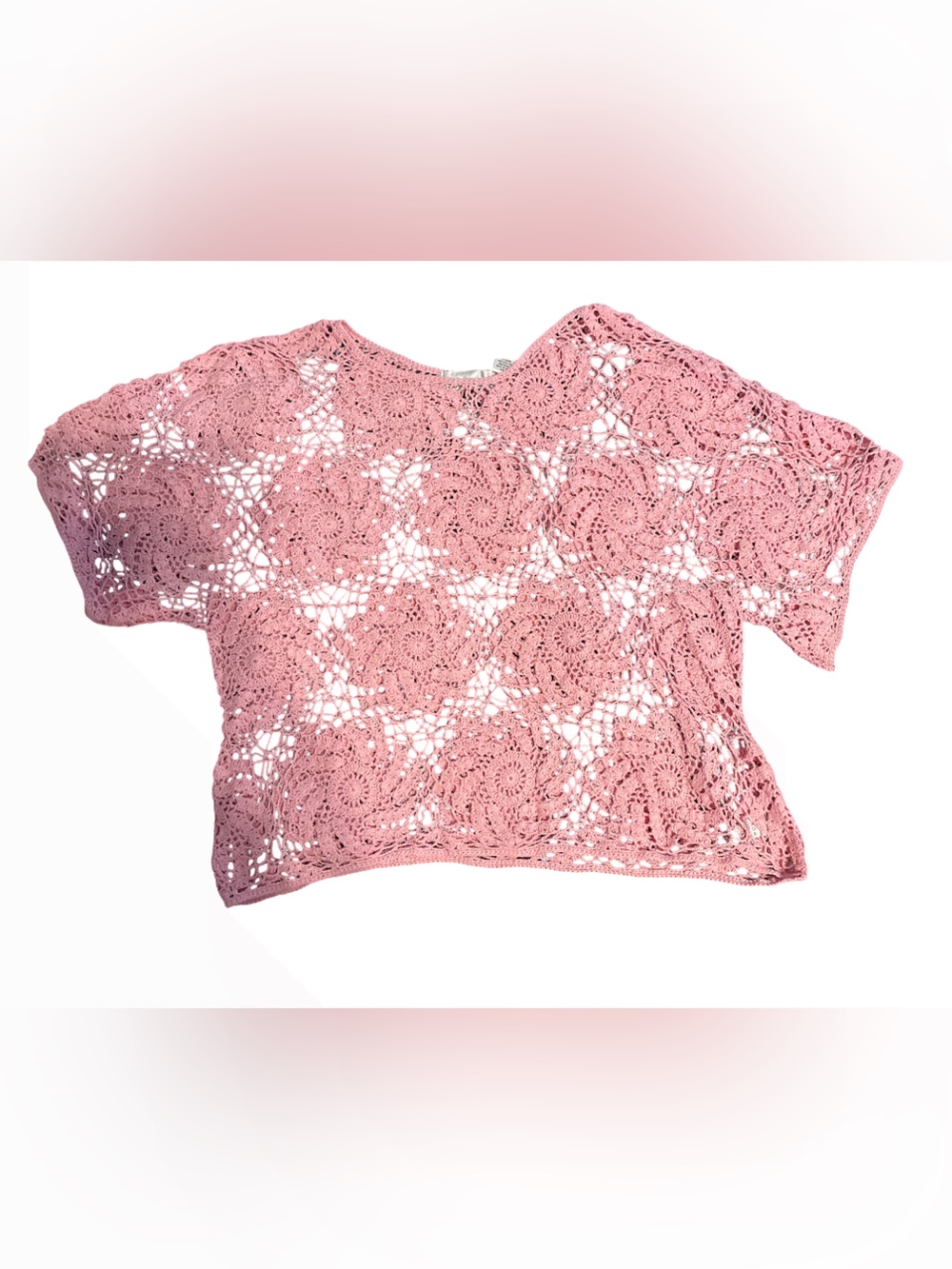Denim 24/7 Pink Crochet Bandeau Cover-Up